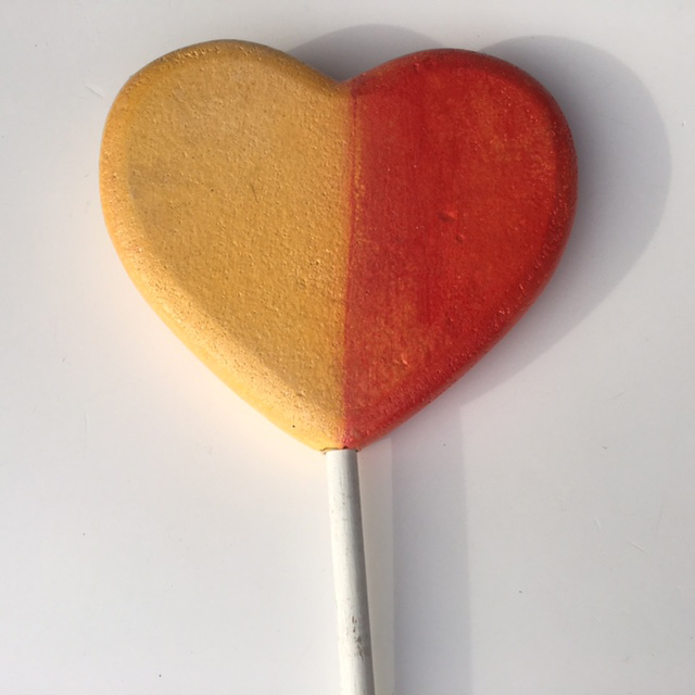 LOLLY, Heart Shaped Red & Yellow 30cm Dia